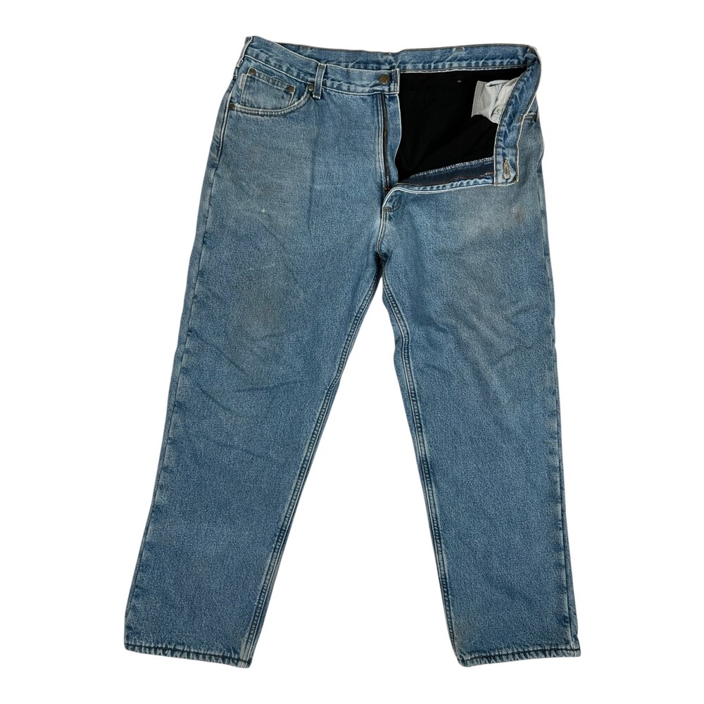 Vintage Carhartt Insulated Lined Denim Jeans Men's Size 40x32 Blue Medium Wash